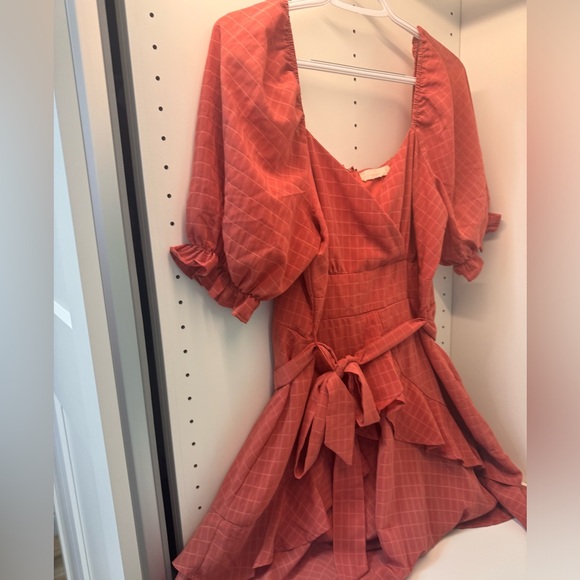 Dusty rose coloured plaid romper - Picture 1 of 7